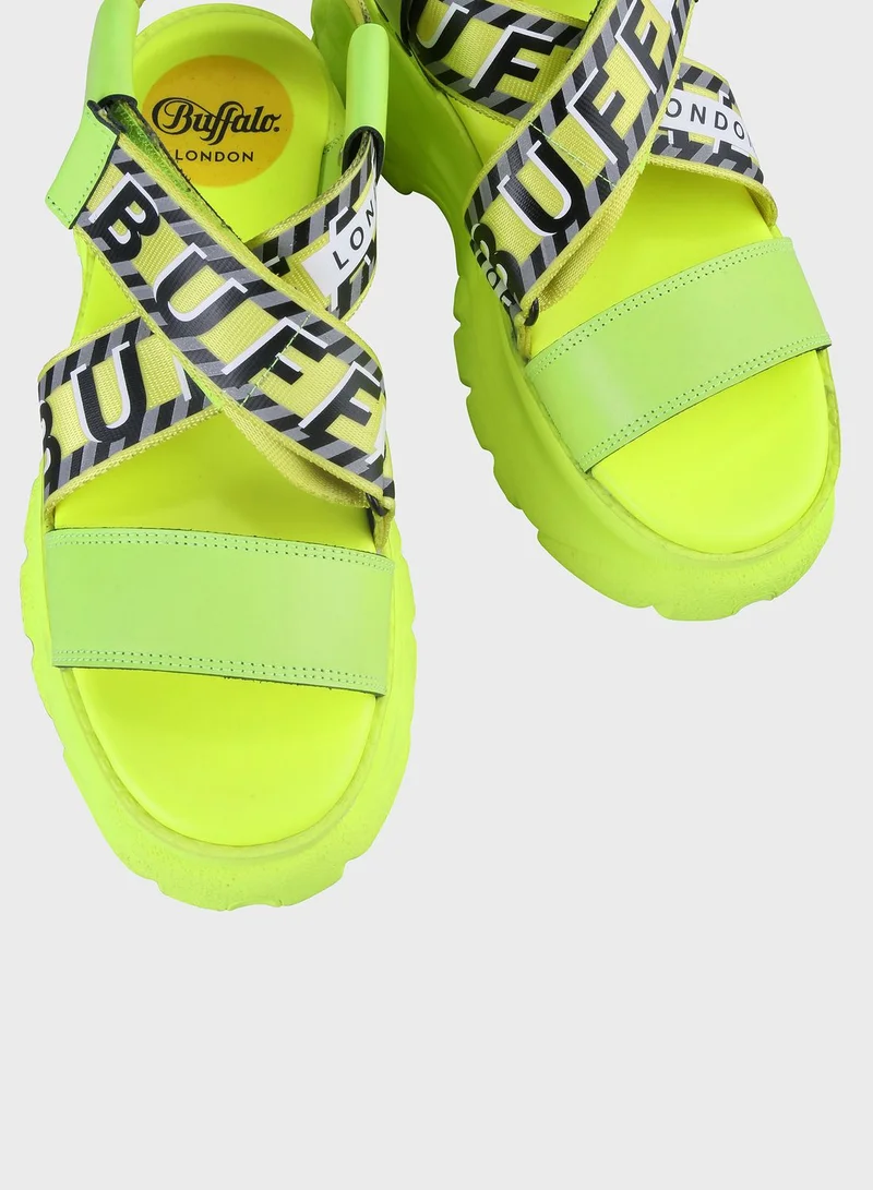 Buffalo London Bo Multi Strap Platform Sandals