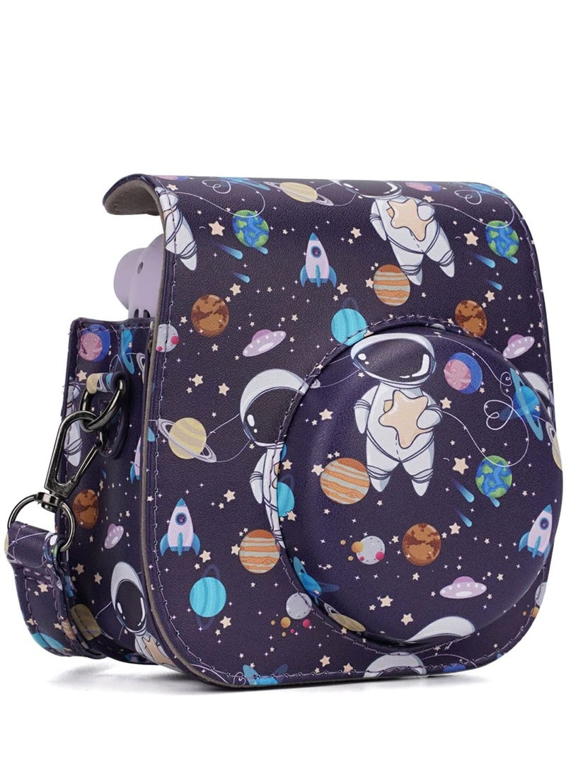 SYOSI Instant Camera Case Compatible with for Fujifilm Instax Mini 11/9 / 8/8+ PU Leather Bag with Pocket and Adjustable Shoulder Strap Mini Photo Album (Astronaut) - Image 2
