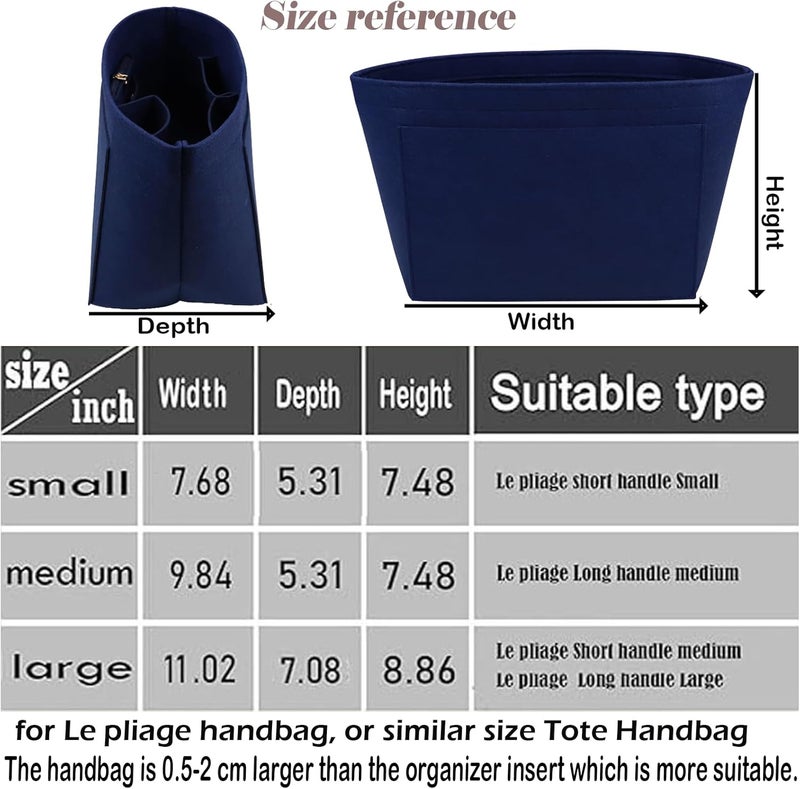 Lckaey Purse Organizer for Le Pliage Handbags insert Organizer insert 1012blue-S - Image 2