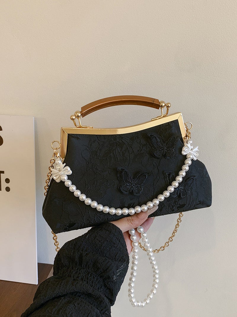 Fashion Chinese Style Embroidered Women'S Evening Bag Simple Beaded Crossbody Bag Artistic Handbag - Image 4