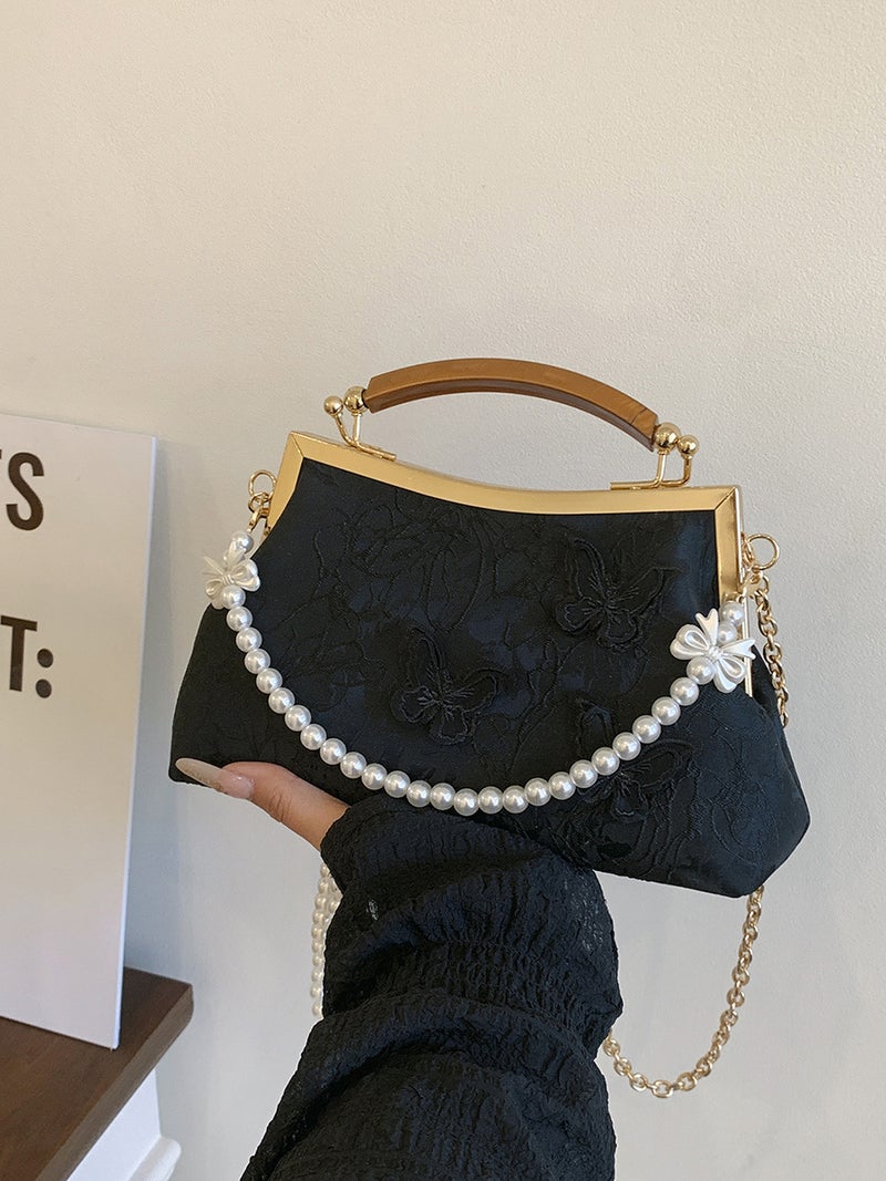 Fashion Chinese Style Embroidered Women'S Evening Bag Simple Beaded Crossbody Bag Artistic Handbag - Image 5