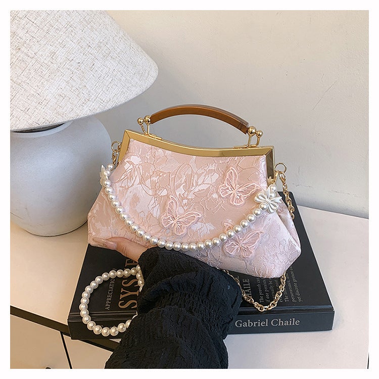 Fashion Chinese Style Embroidered Women'S Evening Bag Simple Beaded Crossbody Bag Artistic Handbag - Image 1
