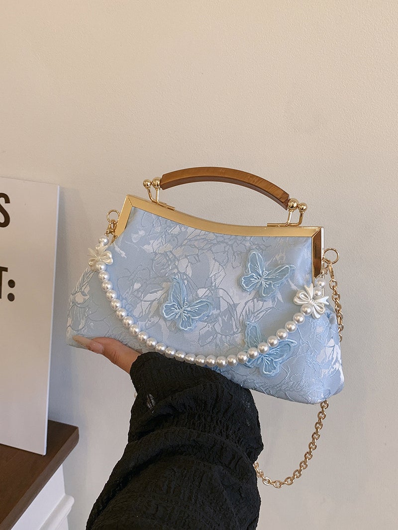 Fashion Chinese Style Embroidered Women'S Evening Bag Simple Beaded Crossbody Bag Artistic Handbag - Image 3