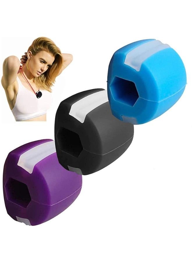 Generic 3 Pieces Men And Women Easy To Use Face Chin Mouth Exerciser Fitness Ball For Jaw Toner Shaper Facial Exercise Ball  - Image 1