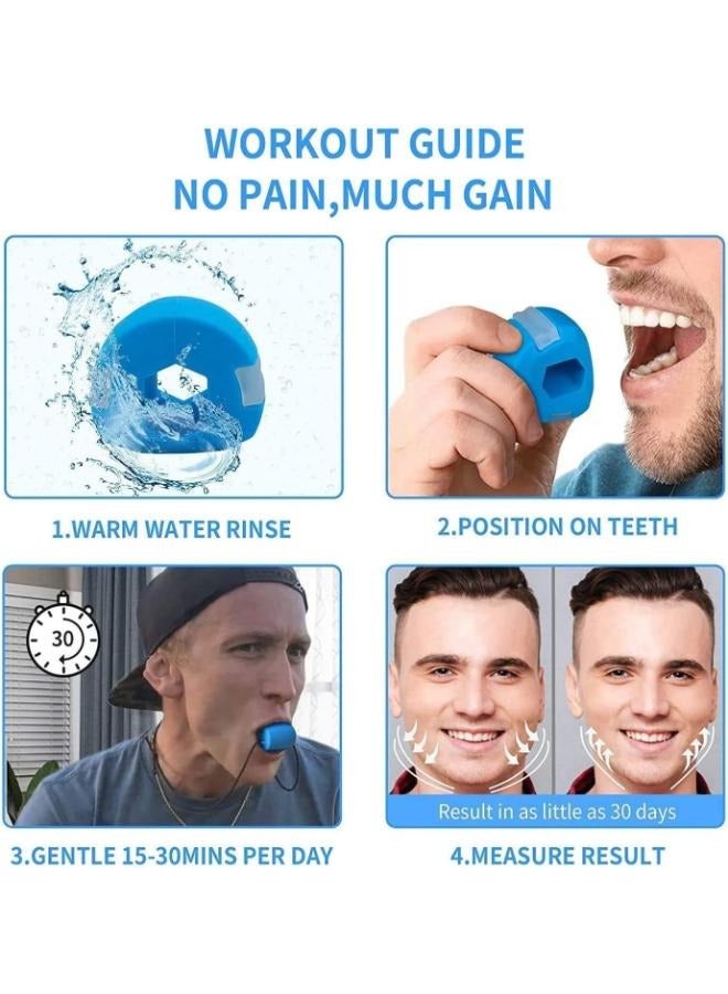 Generic 3 Pieces Men And Women Easy To Use Face Chin Mouth Exerciser Fitness Ball For Jaw Toner Shaper Facial Exercise Ball  - Image 3