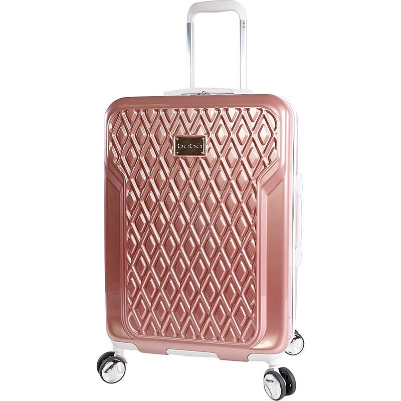 BEBE Womens Stella 21 Hardside Carryon Spinner LuggageTelescoping Handles Rose Gold One Size