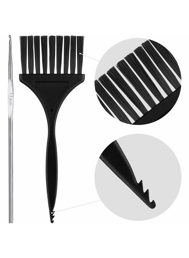 Generic 3 Sets Hair Coloring Kit, Includes PVC Hair Coloring Caps with Styling Tools, Disposable Dye Shawl, Gloves, Brushes for Dyeing(Blue)  - Image 2