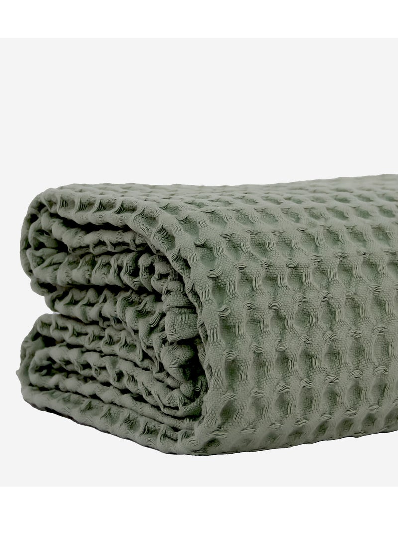Nile Weave Elegant Egyptian Cotton Waffle Throw Blanket – ultra-soft, lightweight, and beautifully crafted. Enjoy luxurious comfort, breathable warmth, and timeless sophistication in any room. - Image 1