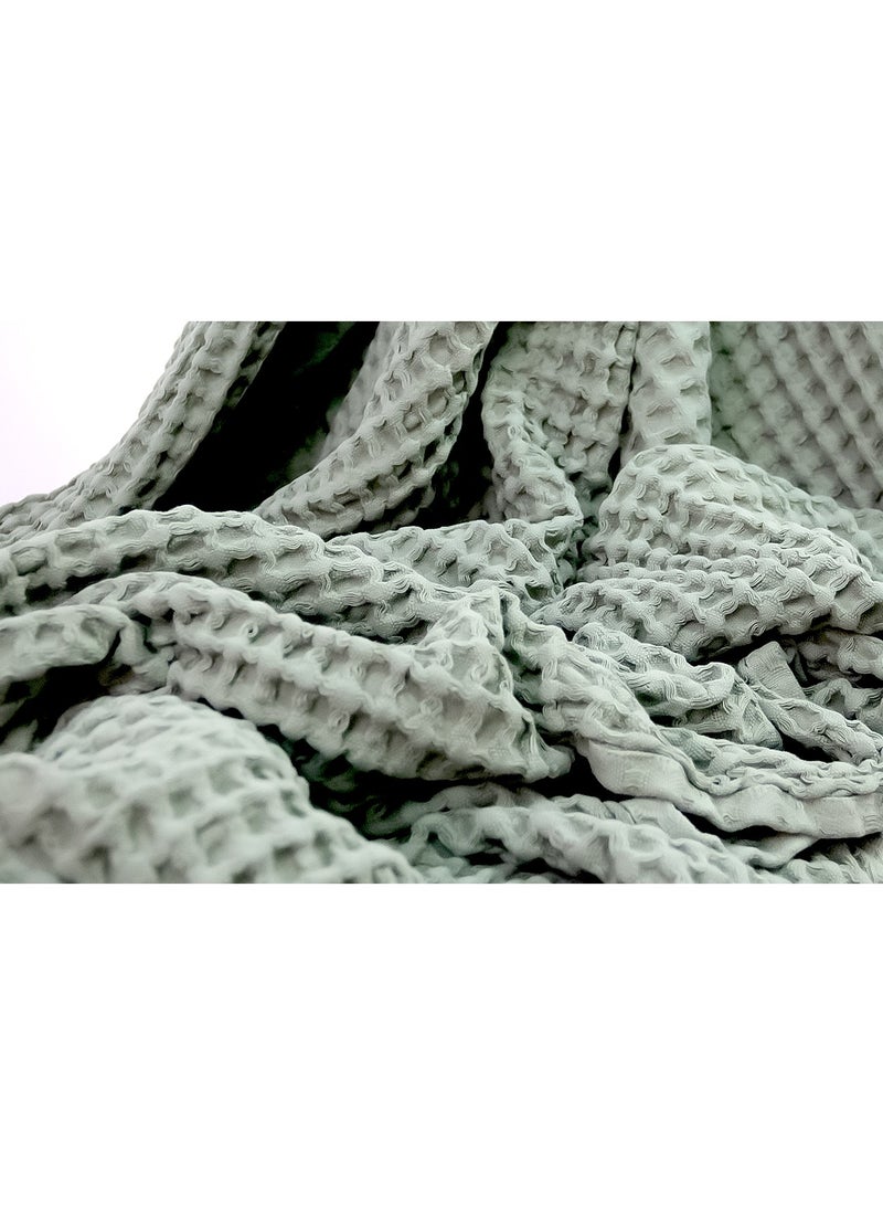Nile Weave Elegant Egyptian Cotton Waffle Throw Blanket – ultra-soft, lightweight, and beautifully crafted. Enjoy luxurious comfort, breathable warmth, and timeless sophistication in any room. - Image 2