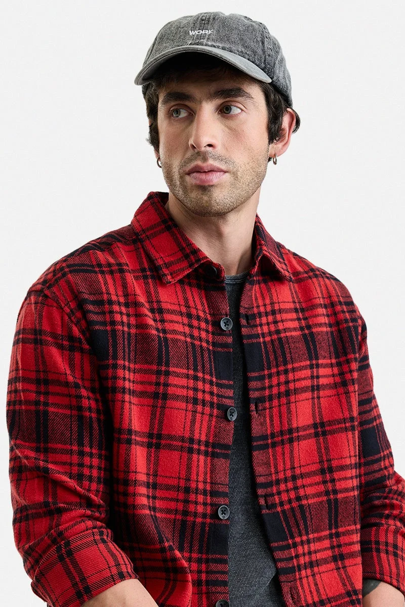 سنيتش 100% Cotton Plaid Relaxed Fit Shirt