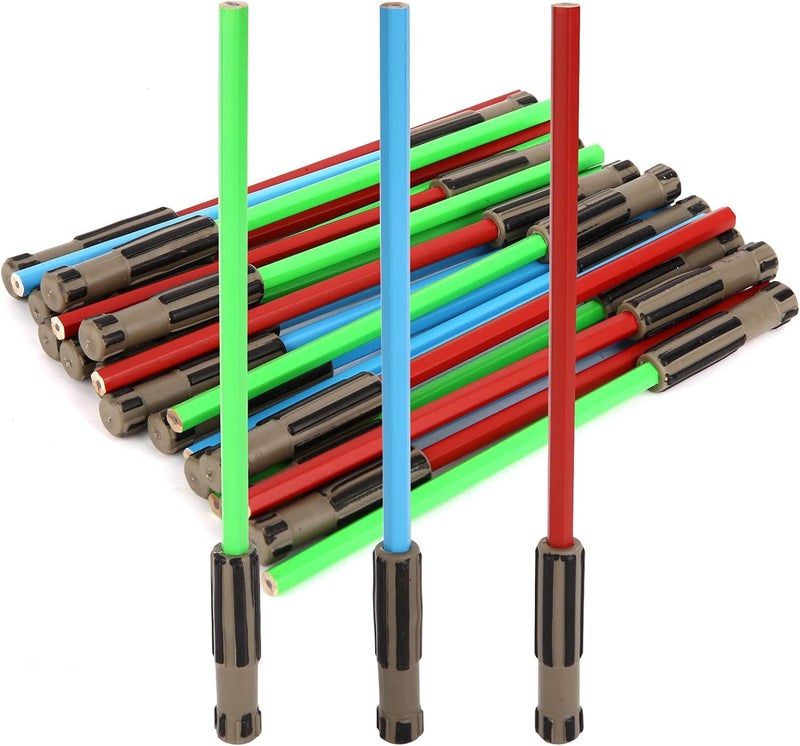 L LIFETIME Light Saber Pencils Party Favors – 3 Pack Blue, Red & Green Pencils with 3D Eraser Tops – Star Fan Goody Bag Supplies, Birthday Celebration Gifts for Kids, Teens & Adults - Image 5