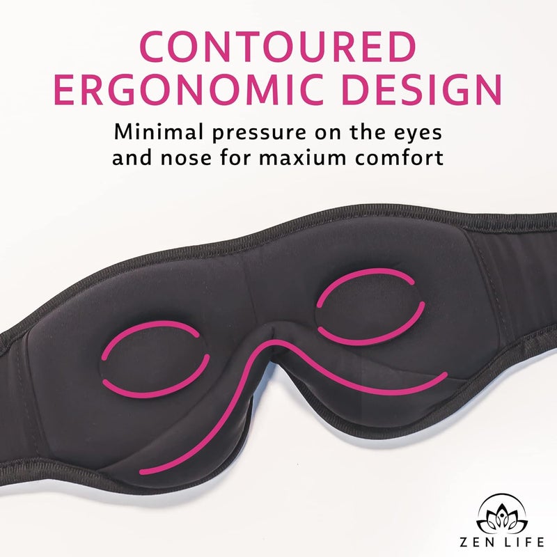 Zen Life Sleep Headphones, Ergonomic 3D Bluetooth Sleep mask, Perfect for Side Sleeping with Ultra Thin Soft Speakers, Blocks Light, Spotify Playlists Included, UK Based Company. - Image 3