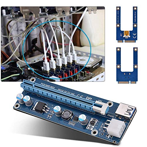 Zopsc Mini PCI E to PCI Express16x Extender Riser Adapter, SATA Power Cord Converter for Video Card Mining Adopt 4 Solid-State Capacitors, 6pin Interface on The Graphics Card etc. - Image 5