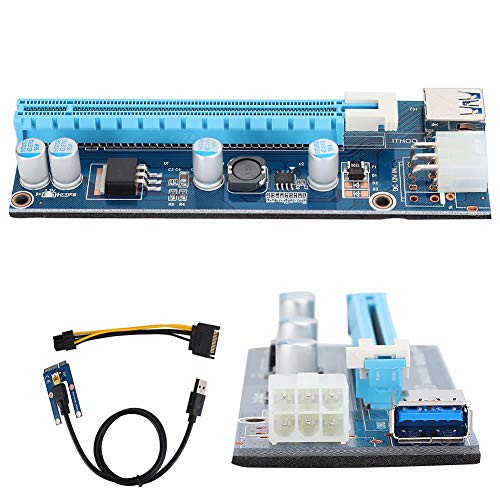 Zopsc Mini PCI E to PCI Express16x Extender Riser Adapter, SATA Power Cord Converter for Video Card Mining Adopt 4 Solid-State Capacitors, 6pin Interface on The Graphics Card etc. - Image 2