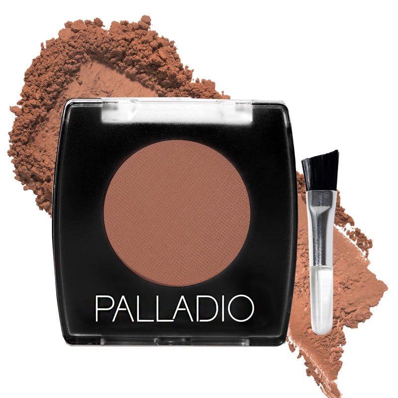 Palladio Brow Powder for Eyebrows, Soft and Natural Eyebrow Powder with Jojoba Oil & Shea Butter, Helps Enhance & Define Brows, Compact Size for Purse or Travel, Includes Applicator Brush, Auburn - Image 1