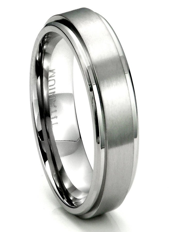 Metal Factory Sz 8.0 Men's Titanium 8MM Flat High Polish/Brush Finish Wedding Band Ring