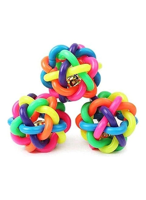 Rainbow Rubber Ball With Bell M - 12.7 x 8.7 x 6.6 cm