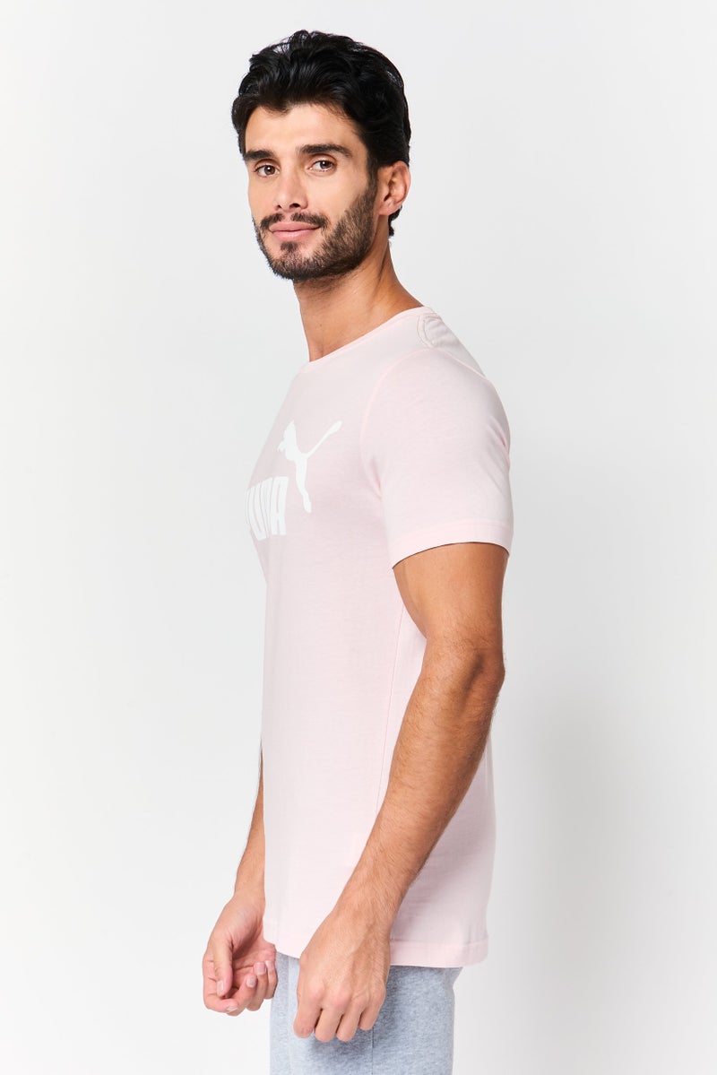 PUMA Men Regular Fit Short Sleeve Essential Logo Outdoor T-Shirt, Chalk Pink - Image 4