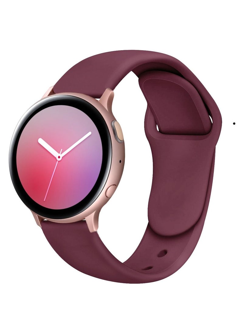 Silicone Strap For For Samsung Galaxy Watch3 45mm /Watch 46mm/Gear S3/Huawei Watch GT2E/GT 42mm,46mm,22MM_Wine Red