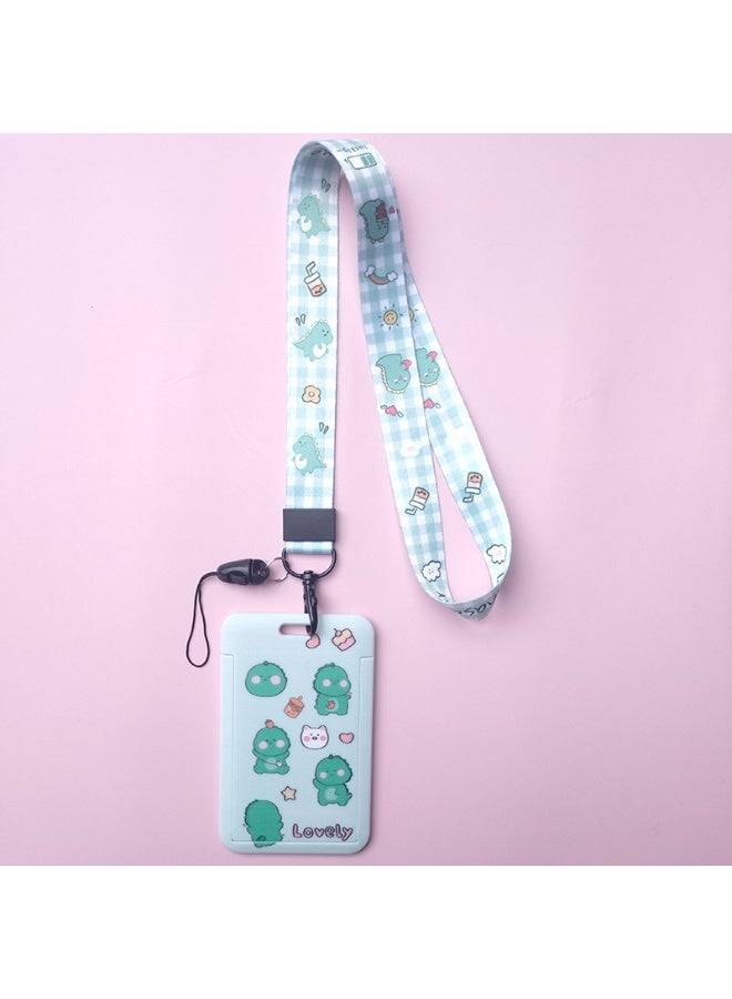 NIBEMINENT 1 - Piece Little Dinosaur Kpop Photo Card Holder Pendant Key Chain ID Badge Holder ID Card Holder Photo Card Protector for School ID Office ID Access Card for Women Girls