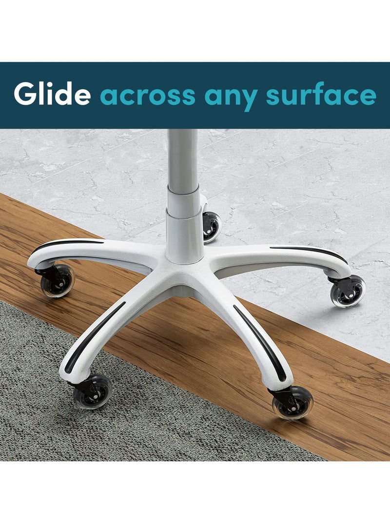 Excefore Office Chair Wheels Replacement, 5 Pcs Office Chair Caster Wheels with Soft Rubber Rollers (3 Inch) - Image 2