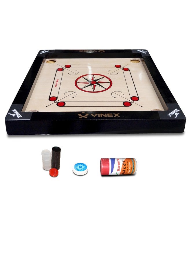 Vinex Kids Carrom Board Set (20 Inch) | Small Size Gloss Finish Carrom Board with Coins, Striker & Powder | Indoor Skill Development Board Game for Kids - Image 4