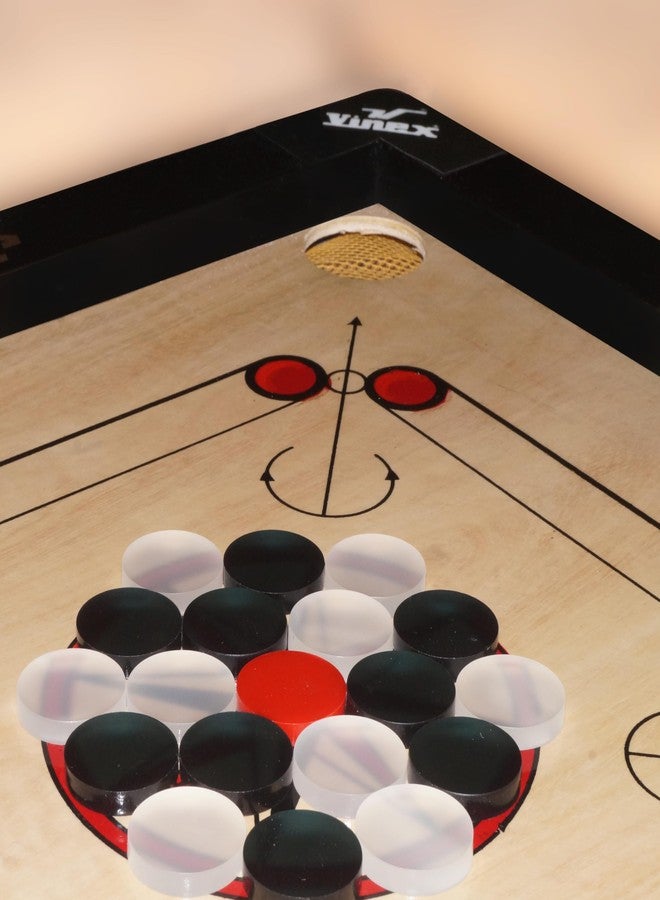 Vinex Kids Carrom Board Set (20 Inch) | Small Size Gloss Finish Carrom Board with Coins, Striker & Powder | Indoor Skill Development Board Game for Kids - Image 3