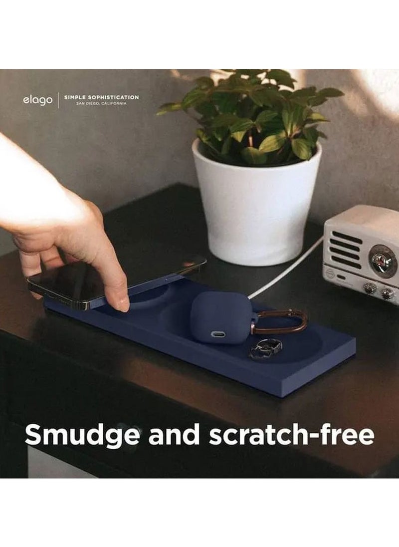 Elago - Charging Tray with MagSafe Charger / Compatible with Wireless Chargers / Easy to install / Smudge and Scratch-free / Cable Management / Case-friendly / Organized and efficient -  Jean Indigo - Image 1