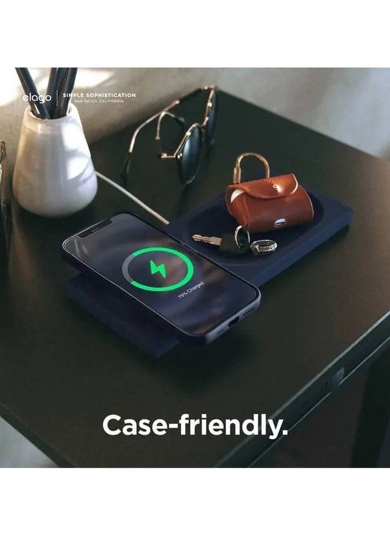 Elago - Charging Tray with MagSafe Charger / Compatible with Wireless Chargers / Easy to install / Smudge and Scratch-free / Cable Management / Case-friendly / Organized and efficient -  Jean Indigo - Image 1