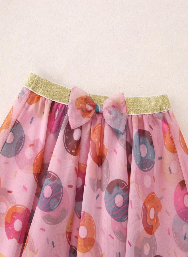 KEKEMI Toddler Girl Birthday Outfits Six is So Sweet Birthday Donuts Print Shirt B-Day Tutu Skirt Set Cake Smash Outfit(Pink,6T) - Image 5