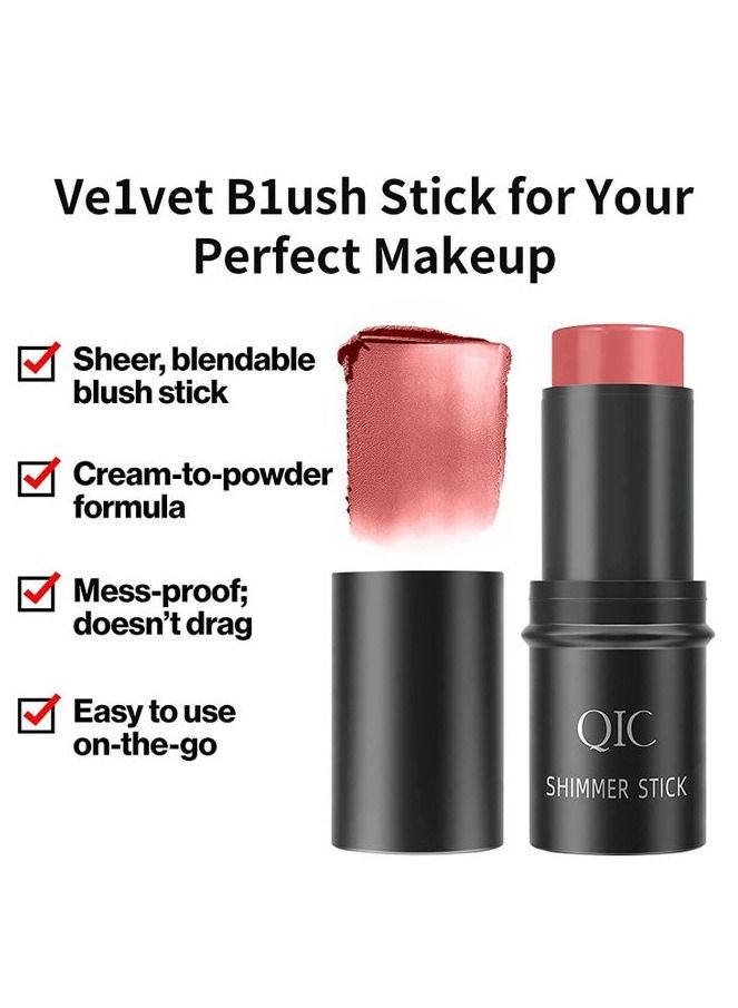QIC Blush Stick Blush Makeup Wand Cream Blush for Cheeks Tint Long Wearing Natural Looking Face Foundation Blush Makeup for Daily Wear 3D Wonder Stick 05  - Image 3