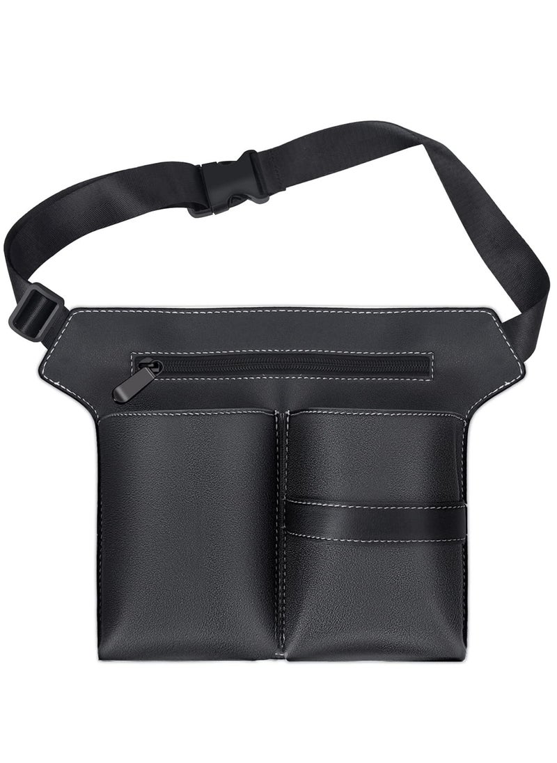 KASTWAVE Hairdresser Scissor Bag, Barber PU Leather Waist Pouch, Professional Hairdressing Tools Storage Holster with Waist Belt, Hair Salon Scissor Storage Waist Bag for Hairstylist  - Image 2