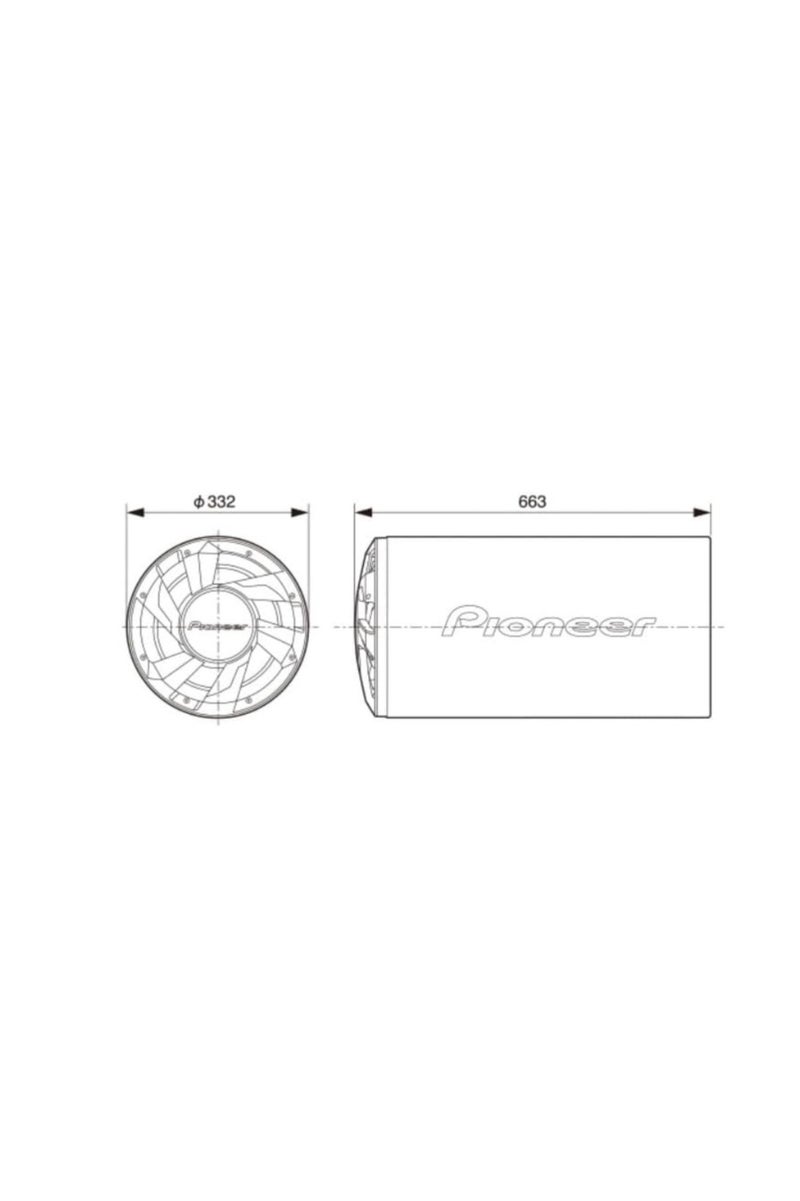 Pioneer Pioneer TS-WX300TA 12″ Bass-Reflex Tube Type Active Subwoofer - Image 4