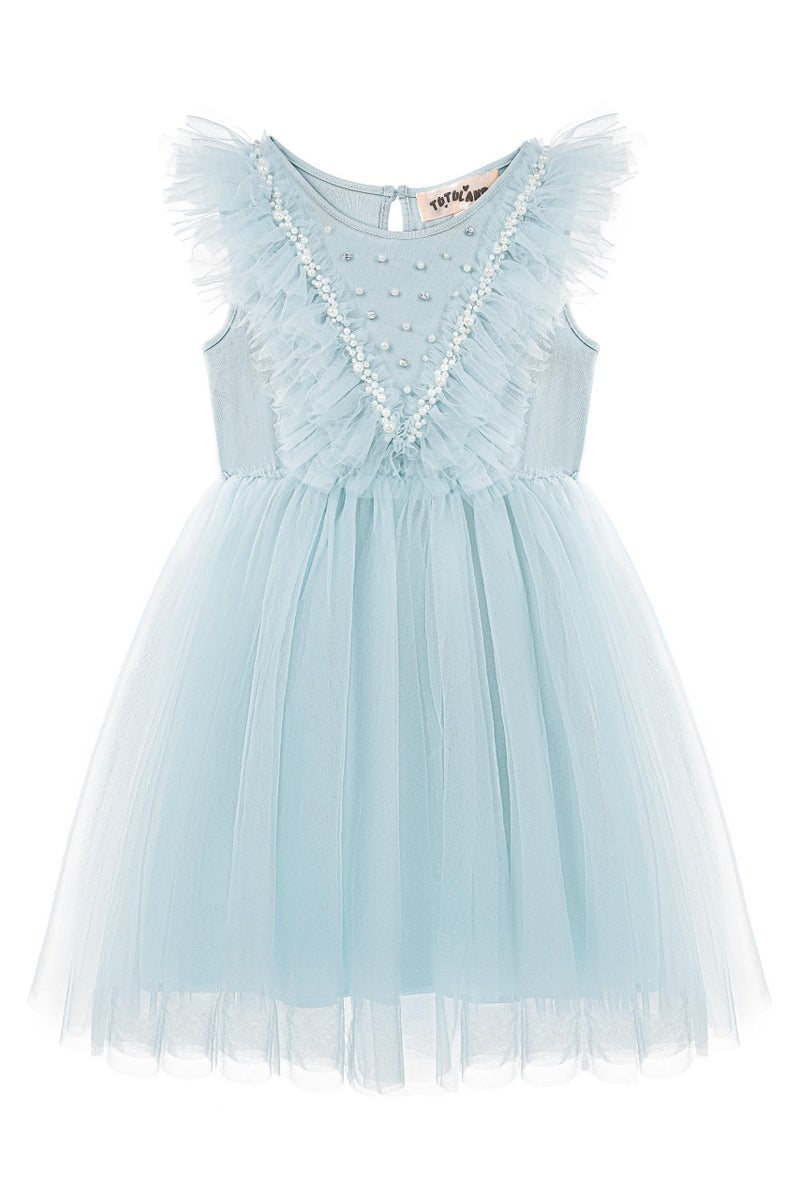TUTULAND Tutu Dress for Girls - Toddler Tulle Dresses Flutter Sleeves Flower Girl Dress for Wedding Birthday Photo Prop - Image 1