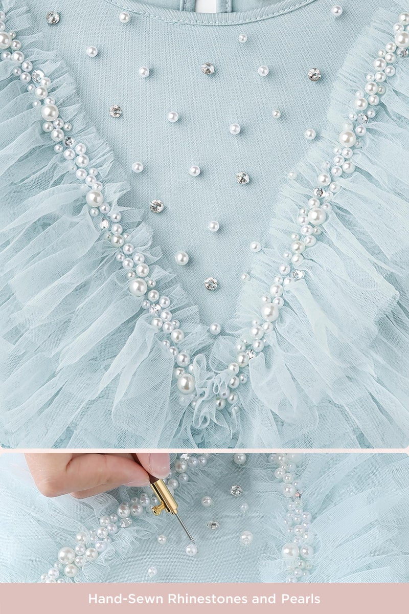 TUTULAND Tutu Dress for Girls - Toddler Tulle Dresses Flutter Sleeves Flower Girl Dress for Wedding Birthday Photo Prop - Image 4