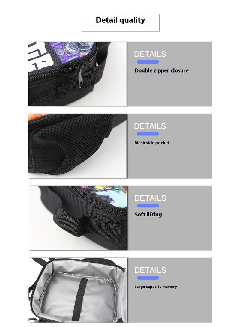 general Waterproof Insulated Fortnite Lunch Bag Picnic Bag Single Shoulder Crossbody Bag - Image 4