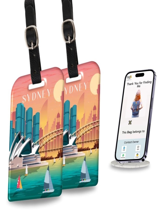 tag8 [Pack 2] tag8 Sydney Smart Bag tag |Trendy Luggage tag ID Fashionable Digital Name tag | Airline Compliant, SITA World Tracer Code Enabled | Travel Gift idea, Collectible - Image 1