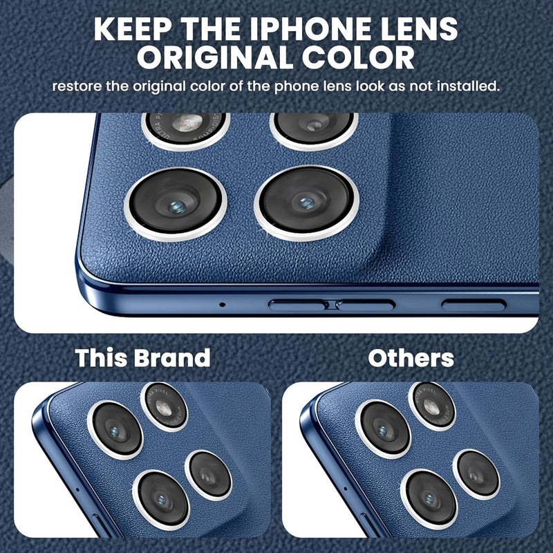 FIRST MART Camera Lens Protectors for Motorola Edge 60 Stylus (6.7 Inches) Tough HD Individual Aluminum Alloy Lens Ring Cover, Scratch Resistant, Thin Lens Protection| Silver, 1 Pack - Image 3
