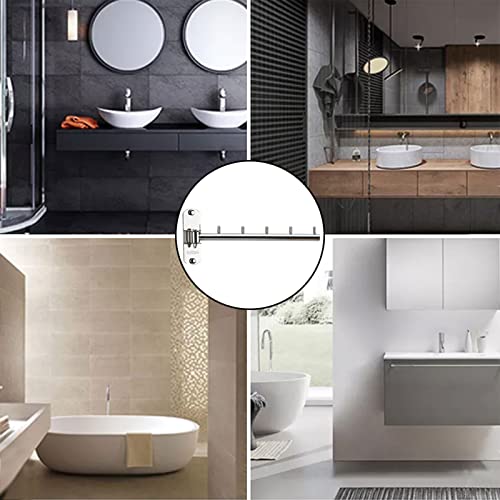 Zivisk 2 Pcs Folding Wall Mounted Clothes Hanger Rack with Swing Arm Stainless Steel Heavy Duty Coat Hook for Bathroom, Bedroom, Laundry Room - Silver - Image 4