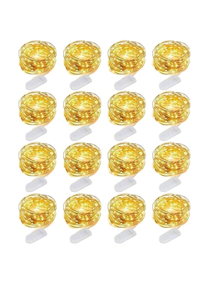 NIBEMINENT Pack Of 16 String LED Battery Operated Light Yellow 5x20cm - Image 1