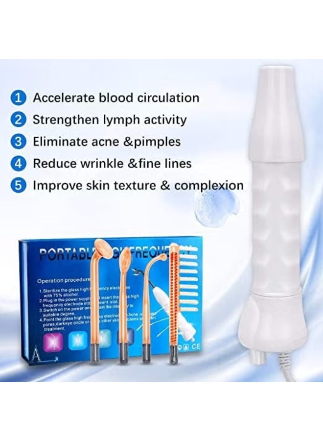 Portable High Frequency Facial Machine Skin therapy Wand Machine For Acne Treatment Skin Tightening Wrinkle Reducing Dark Circles Hair Scalp Stimulator MultiFunction Device - Image 2