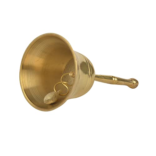 RDK SON'S® Brass Puja Bell | Pooja Ghanti/Ghanta for Home and Temple | Prayer Bell | Pooja Mandir Bell (4 Inches) - Image 3