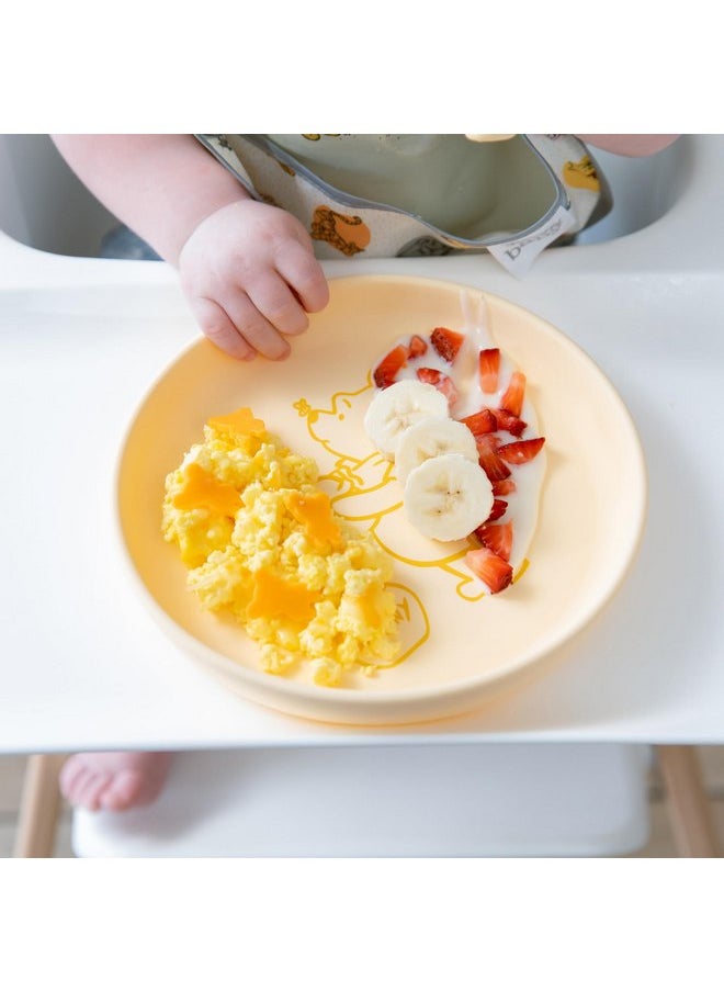 BUMKiNs Bumkins Disney Baby and Toddler Plate and Spoon Set, Silicone Dish for Babies and Kids, Baby Led Weaning, Children Feeding Supplies, Microwave Safe, Platinum Silicone, Ages 6 Months, Winnie the Pooh  - Image 3