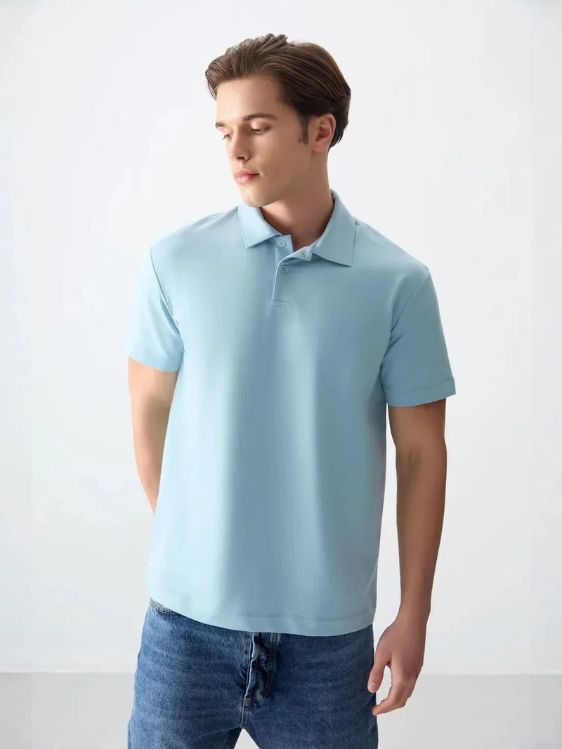 تومي لايف TOMMY Oversized Polo Collar T-Shirt