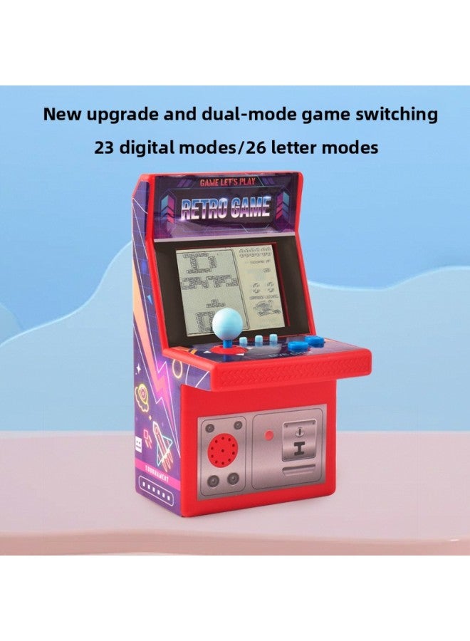 Tetris Game Machine Retro Children's Nostalgic Childhood Game Large Screen Handheld Educational Decompression Toys-Product Color:Classic Puzzle Game Machine Series-Model:Little Dinosaur Game Machine-purple