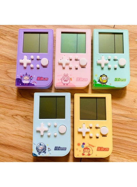 Tetris Game Machine Retro Children's Nostalgic Childhood Game Large Screen Handheld Educational Decompression Toys-Product Color:Classic Puzzle Game Machine Series-Model:Little Dinosaur Game Machine-purple