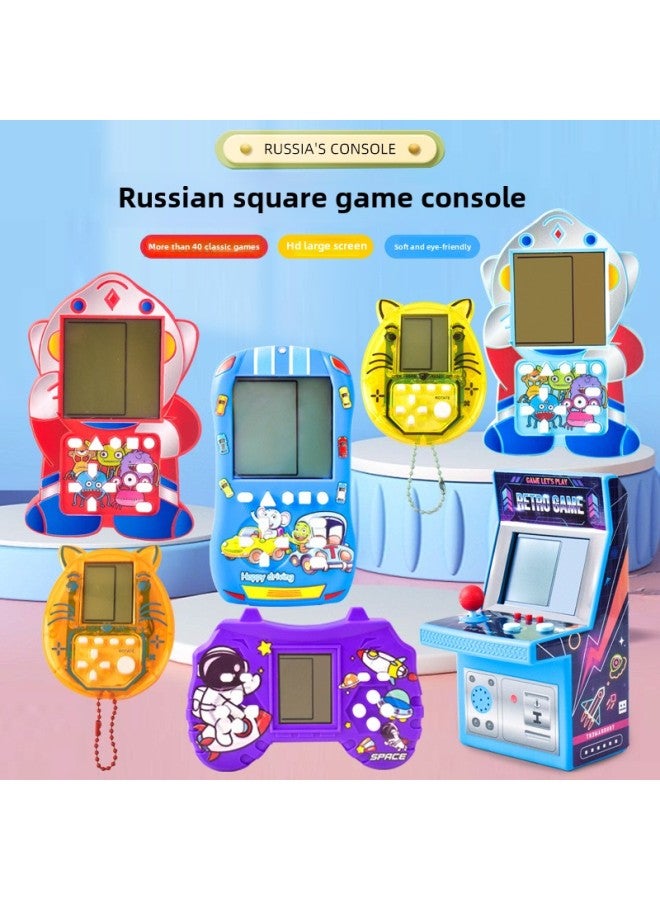 Tetris Game Machine Retro Children's Nostalgic Childhood Game Large Screen Handheld Educational Decompression Toys-Product Color:Classic Puzzle Game Machine Series-Model:Little Dinosaur Game Machine-purple