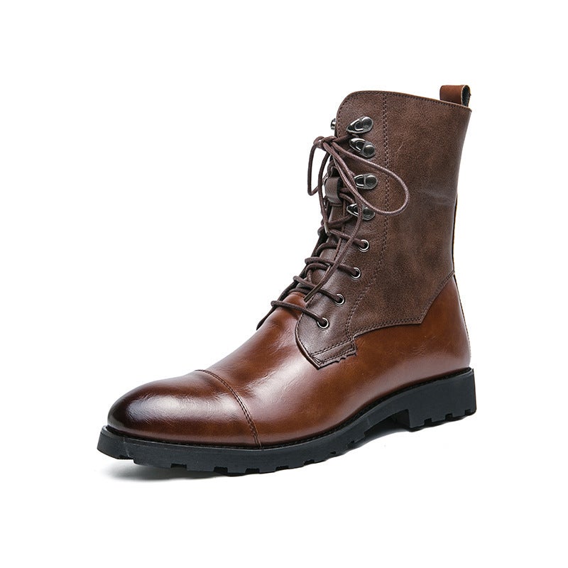 Large Size Long Leather Boots 2025 British Style Leather Shoes Retro Boots Leather Shoes - Image 1