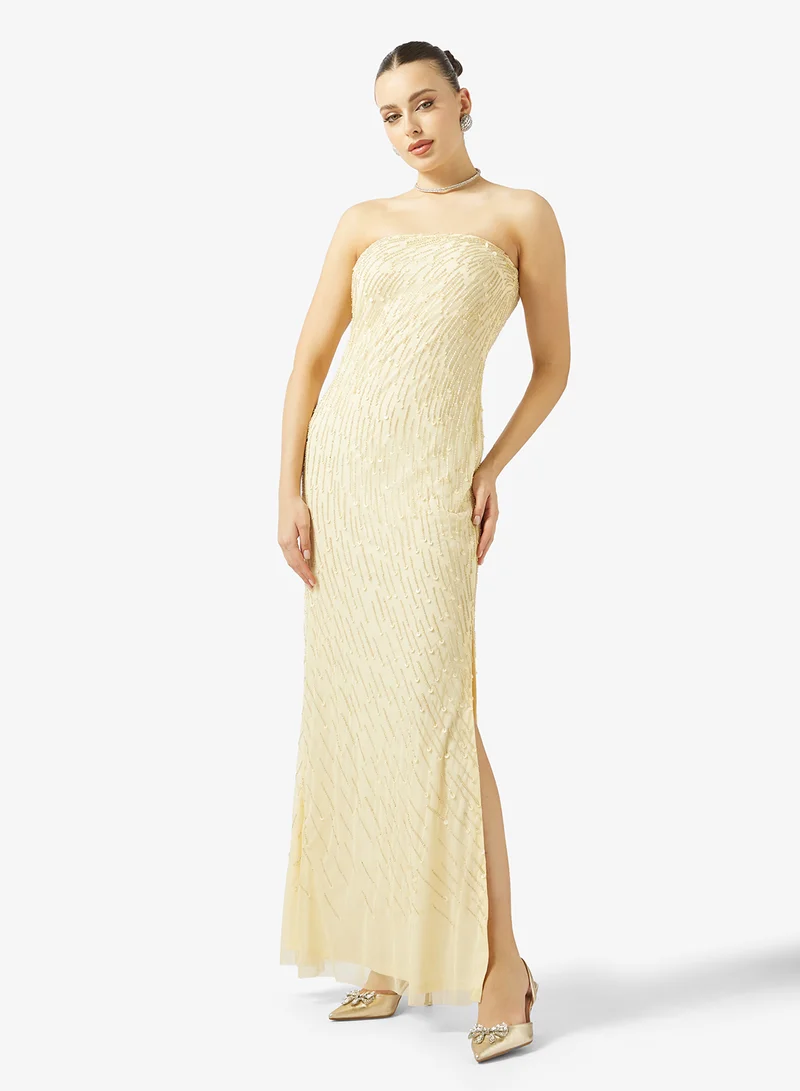 Bandeau Beaded Embellished Gown