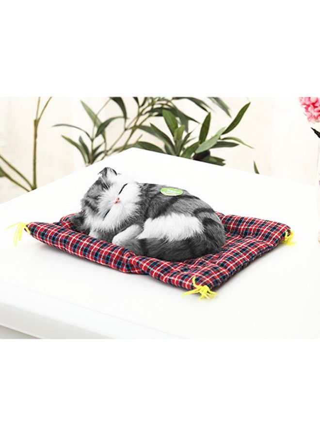 2 PCS Cat Dolls, Sleeping Cat Dolls, Animal Cat Models, Cat Toys that Make Sounds, Small Gray Cat and Small Orange Cat Dolls, Gifts for Children - Image 5